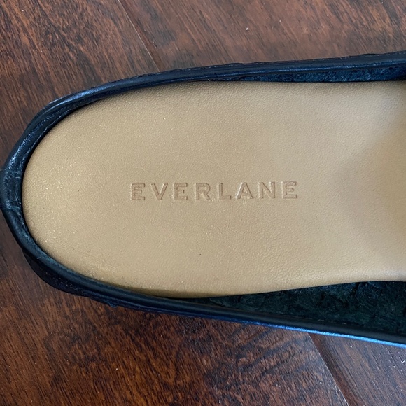 Everlane Black Woven Leather Slip On Mules Size 9.5 - Picture 12 of 13